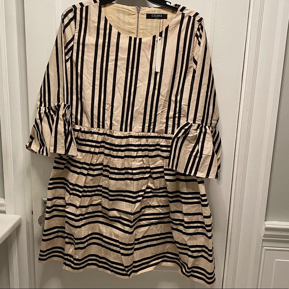 CAARA mini striped dress XL NWT